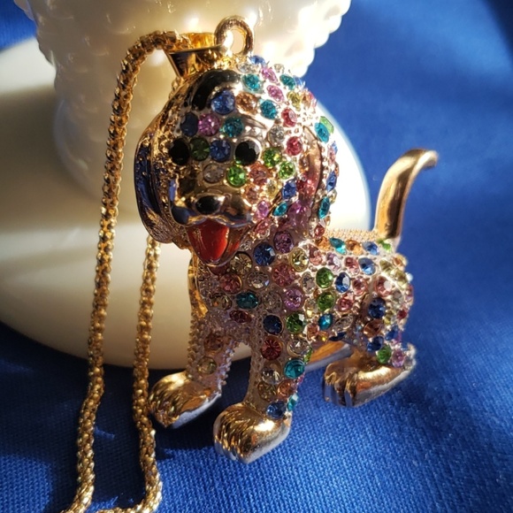 Betsey Johnson Jewelry - NWT MULTI CRYSTAL BETSEY JOHNSON PUPPY NECKLACE